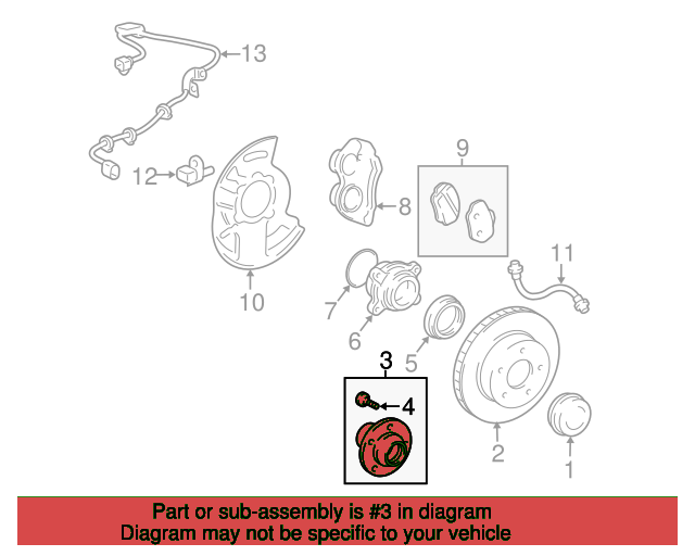 HUB SUB-ASSY, FR 4350260200