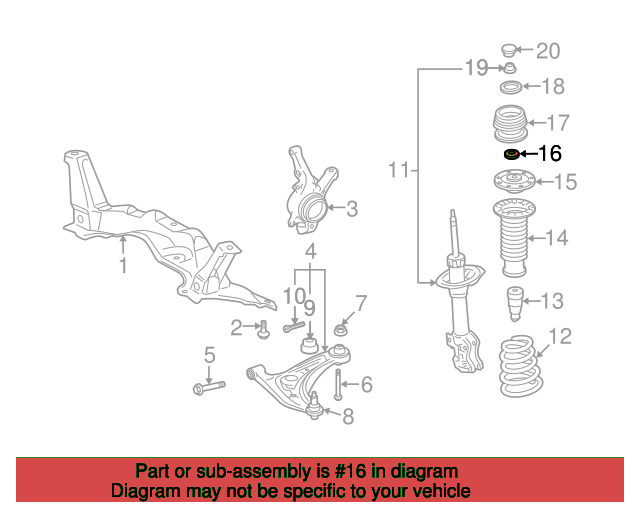 BEARING, STRUT MOUNT 486190D011