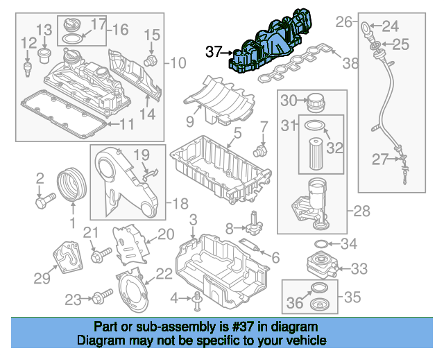 Fitting, intake manifold 03L129711E