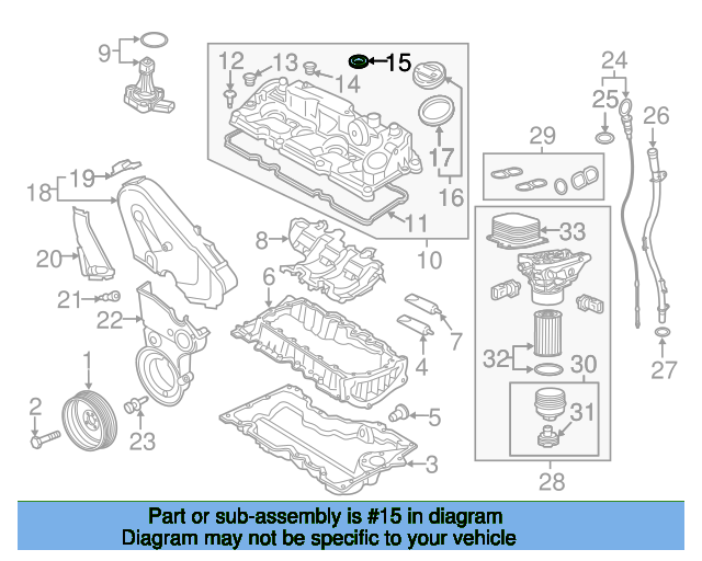 Sealing Ring, spark plug shaft 04L103070B