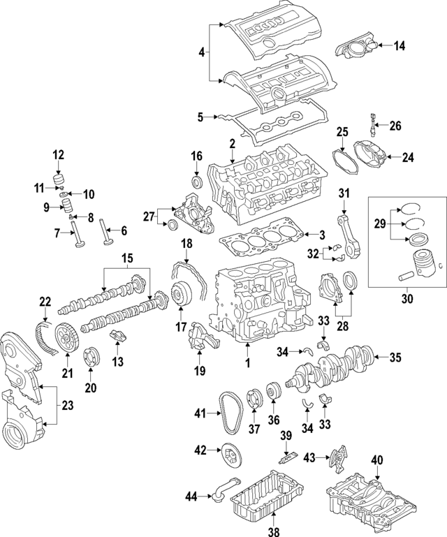 Valve, engine block breather 06F129101R