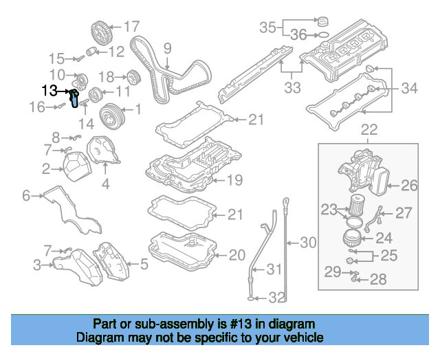 Engine Timing Belt Tensioner 077109479D