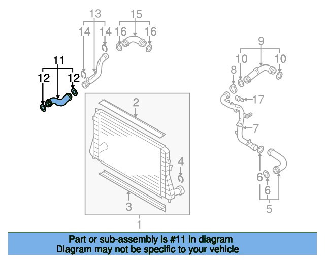 Turbocharger Inter-Cooler Pipe 3C0145828K