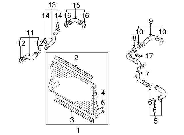 Turbocharger Inter-Cooler Pipe 3C0145828K