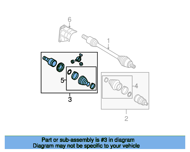 Inner Joint Assembly 3C0498103A