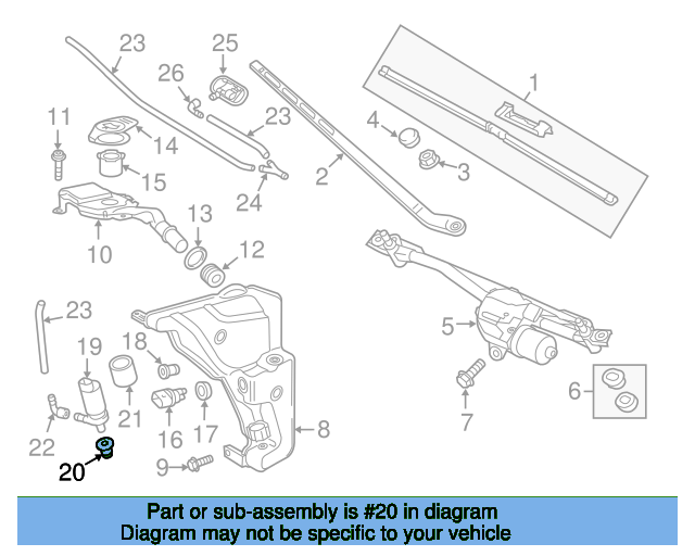 Gasket, washer fluid tank 443955465