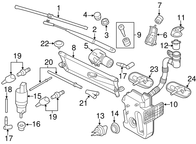 Gasket, washer fluid tank 443955465