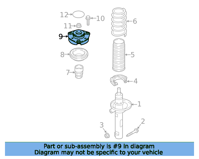 Suspension Strut Mount 5Q0412331C