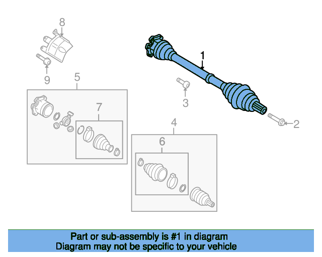 Axle Assembly 8K0407271P