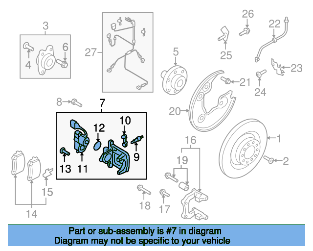 Caliper Assembly 8K0615404A