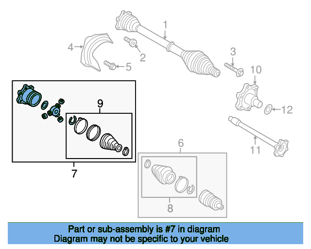 Inner Joint Assembly 8W0498103B