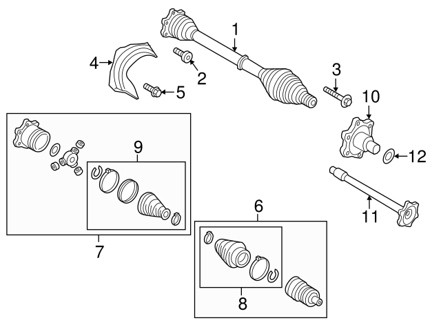 Inner Joint Assembly 8W0498103B